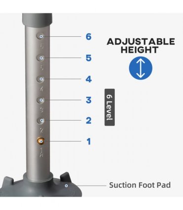 EVA Padded Shower Stool with Back and Arms 4 Suction Foot Pads Blue HOMCOM