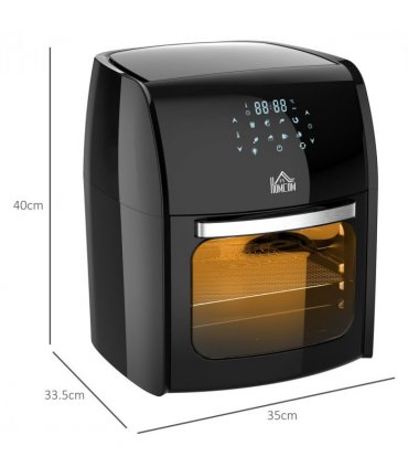 Air Fryer Oven 8 Preset Modes Rapid Air Circulation 1800W Black 12L