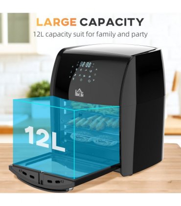 Air Fryer Oven 8 Preset Modes Rapid Air Circulation 1800W Black 12L