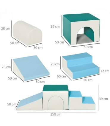 4-piece Soft Play Set Baby Foam Climber Block Toy Toddler 1-3 Years HOMCOM