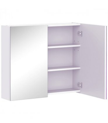 Wall Mounted Bathroom Mirror Storage Cabinet w/ Door Adjustable Shelf HOMCOM