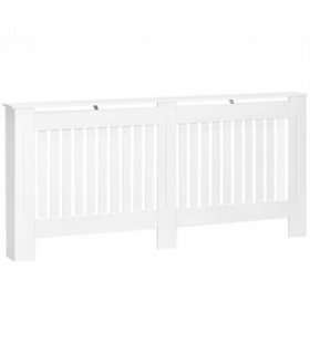 HOMCOM Radiator Cover Painted Slatted MDF Cabinet Lined Grill 172x19x81.5cm