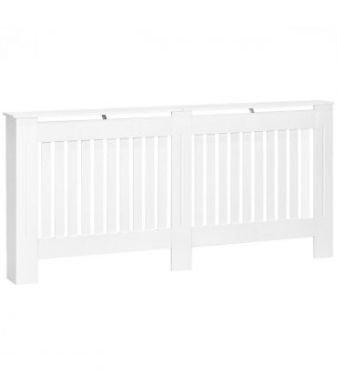 HOMCOM Radiator Cover Painted Slatted MDF Cabinet Lined Grill 172x19x81.5cm