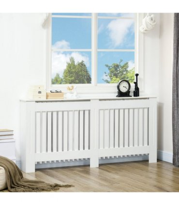 HOMCOM Radiator Cover Painted Slatted MDF Cabinet Lined Grill 172x19x81.5cm