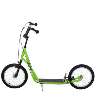 HOMCOM 90-96cm Kids Kick Scooter Adjustable Handlebar Inflatable Wheels Green