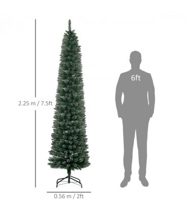 7.5FT Artificial Snow Dipped Christmas Tree Home Decoration Green HOMCOM