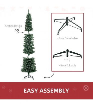 7.5FT Artificial Snow Dipped Christmas Tree Home Decoration Green HOMCOM