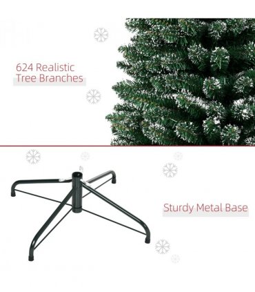 7.5FT Artificial Snow Dipped Christmas Tree Home Decoration Green HOMCOM