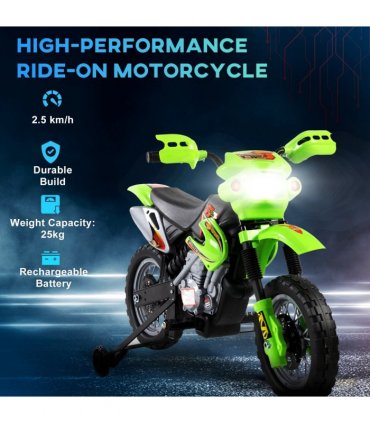 Electric Motorbike Motocross Style Ride On Bright Front Headlights Musical Sound