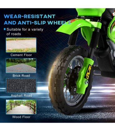 Electric Motorbike Motocross Style Ride On Bright Front Headlights Musical Sound