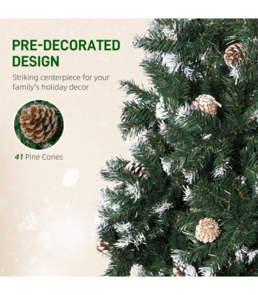 5FT Artificial Christmas Tree Xmas Indoor Decoration, Automatic Open HOMCOM