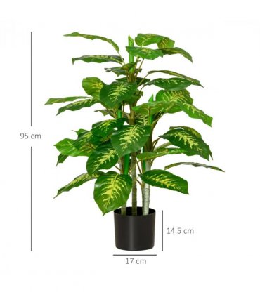 Artificial Evergreen Tree Fake Decorative Plant in Nursery Pot, 95cm