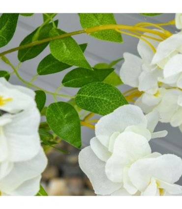Artificial Realistic White Wisteria Tree Faux Decorative Plant, 160cm HOMCOM