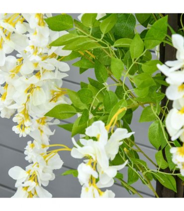 Artificial Realistic White Wisteria Tree Faux Decorative Plant, 160cm HOMCOM