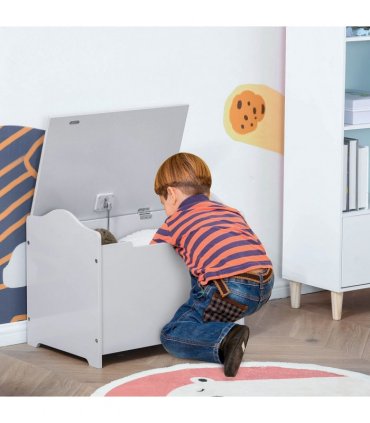 40x60cm Kids Storage Box Toy Organiser for Child 3 Yrs+ Bedroom Grey