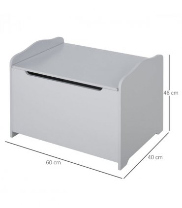 40x60cm Kids Storage Box Toy Organiser for Child 3 Yrs+ Bedroom Grey