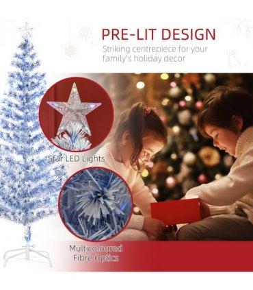 Artificial Fibre Optic Christmas Tree Seasonal Decoration w/ 26 LED HOMCOM