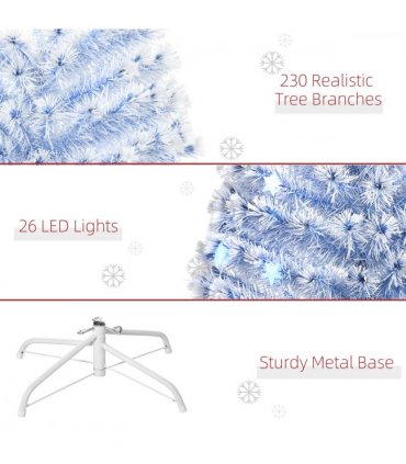 Artificial Fibre Optic Christmas Tree Seasonal Decoration w/ 26 LED HOMCOM