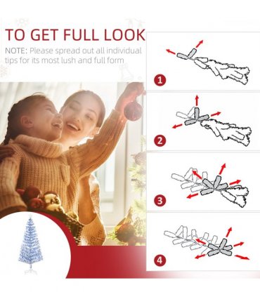 Artificial Fibre Optic Christmas Tree Seasonal Decoration w/ 26 LED HOMCOM