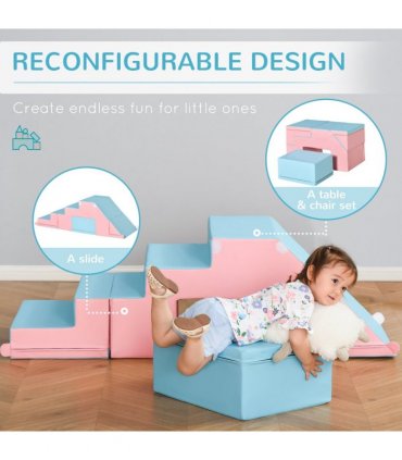 2-piece Soft Play Set Baby Foam Climber Block Toy Toddler 1-3 Years HOMCOM