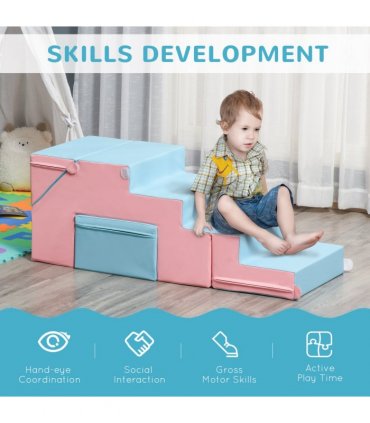 2-piece Soft Play Set Baby Foam Climber Block Toy Toddler 1-3 Years HOMCOM