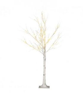 HOMCOM 4ft Artificial White Birch Tree Light  72 Warm White Pre-Lit LED Light