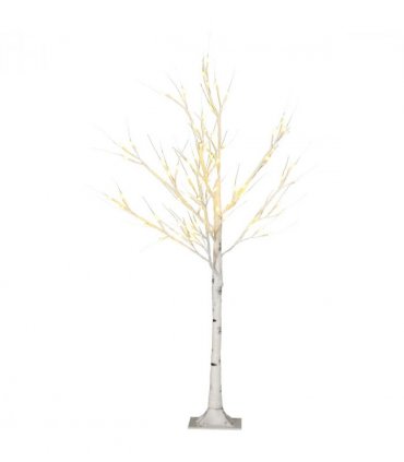 HOMCOM 4ft Artificial White Birch Tree Light  72 Warm White Pre-Lit LED Light