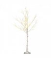HOMCOM 4ft Artificial White Birch Tree Light  72 Warm White Pre-Lit LED Light