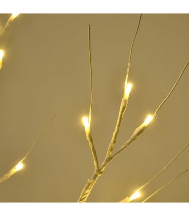 HOMCOM 4ft Artificial White Birch Tree Light  72 Warm White Pre-Lit LED Light