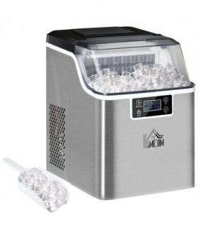 Ice Maker Machine Counter Top Silver 20kg in 24 Hrs 37.1H x 25.2L x 36Wcm