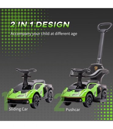 Ride-on Car PP Green 86.5L x 40W x 89.5H cm Lamborghini Push Along Car