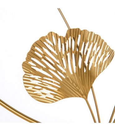 Minimalist Metal Wall Art Ginkgo Leaves Hanging Wall Sculpture, Gold