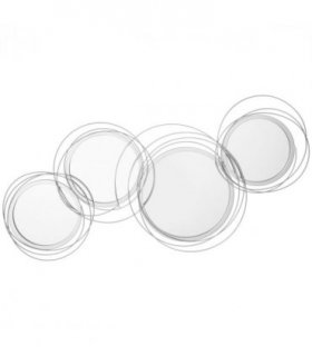 HOMCOM Metal Wall Art Decorative Mirror Decor Modern Wall Sculpture, Silver