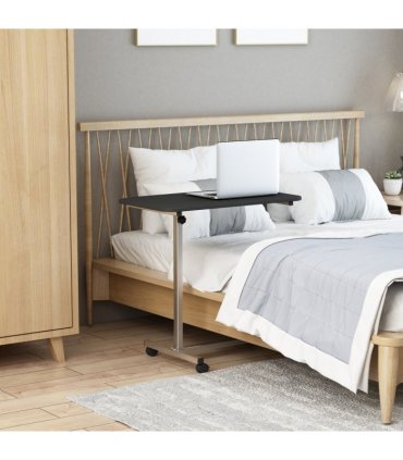C-Shaped Mobile Table Sofa Over Bed Side Nightstand w/ Casters, Brake