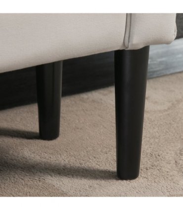 Elegant Flannelette Home End Bench Wood Legs Padding High Scrolled Ends