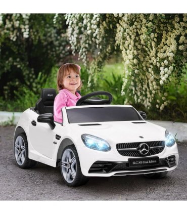 Benz 12V Kids Electric Ride On Car W/ Remote Control Music White