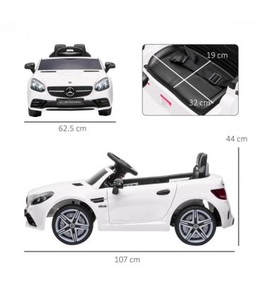 Benz 12V Kids Electric Ride On Car W/ Remote Control Music White