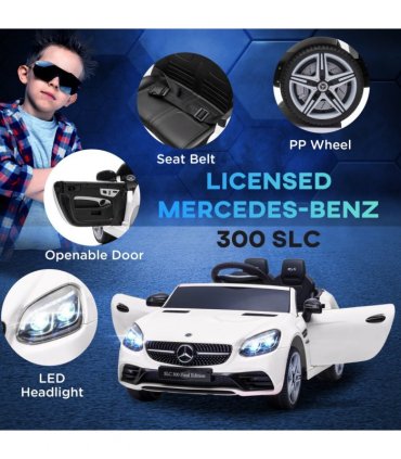 Benz 12V Kids Electric Ride On Car W/ Remote Control Music White