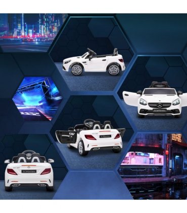 Benz 12V Kids Electric Ride On Car W/ Remote Control Music White