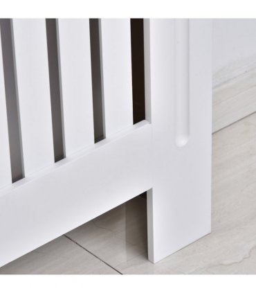 HOMCOM Radiator Cover Painted Slatted MDF Cabinet Lined Grill 152x19x81cm