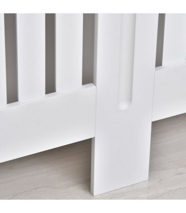 HOMCOM Radiator Cover Painted Slatted MDF Cabinet Lined Grill 152x19x81cm