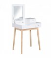 Dressing Table Desk Flip-up Mirror 2 Drawers Bedroom Makeup White HOMCOM