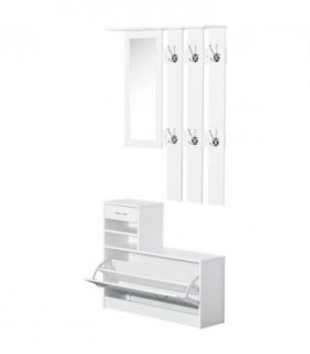Entryway Organizer Shoe Storage Space Saving Mirror Chest Drawer