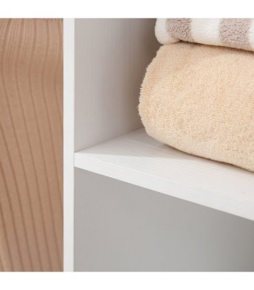 Mobile Double Open Wardrobe w/ Clothes Hanging Rail Colthing White
