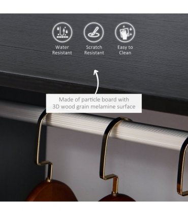 Open Wardrobe Clothes Rail Bedroom Clothes Storage Rod Shelves Black