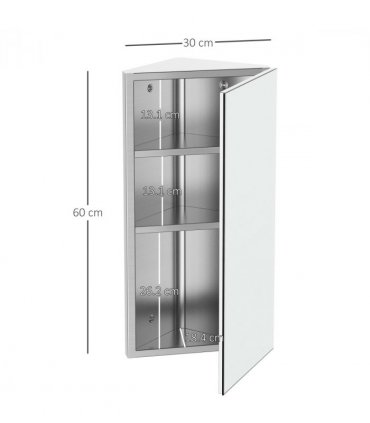 Homcom stainless steel floating corner cabinet