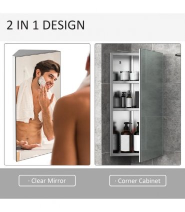Homcom stainless steel floating corner cabinet