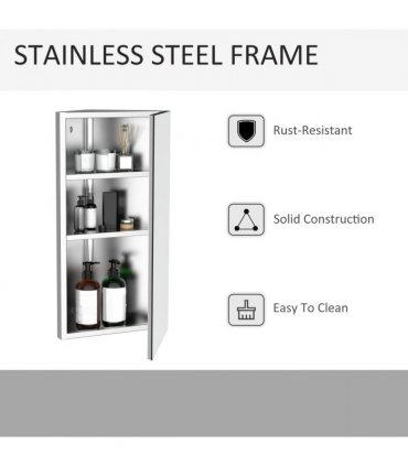 Homcom stainless steel floating corner cabinet