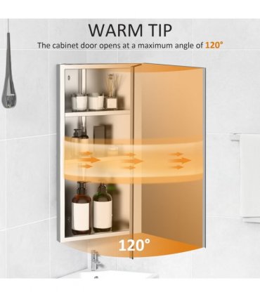 Homcom stainless steel floating corner cabinet