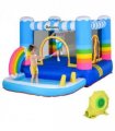 Kids Bouncy Castle with Pool Outdoor Trampoline W/ Net Blower 3-8 Yrs